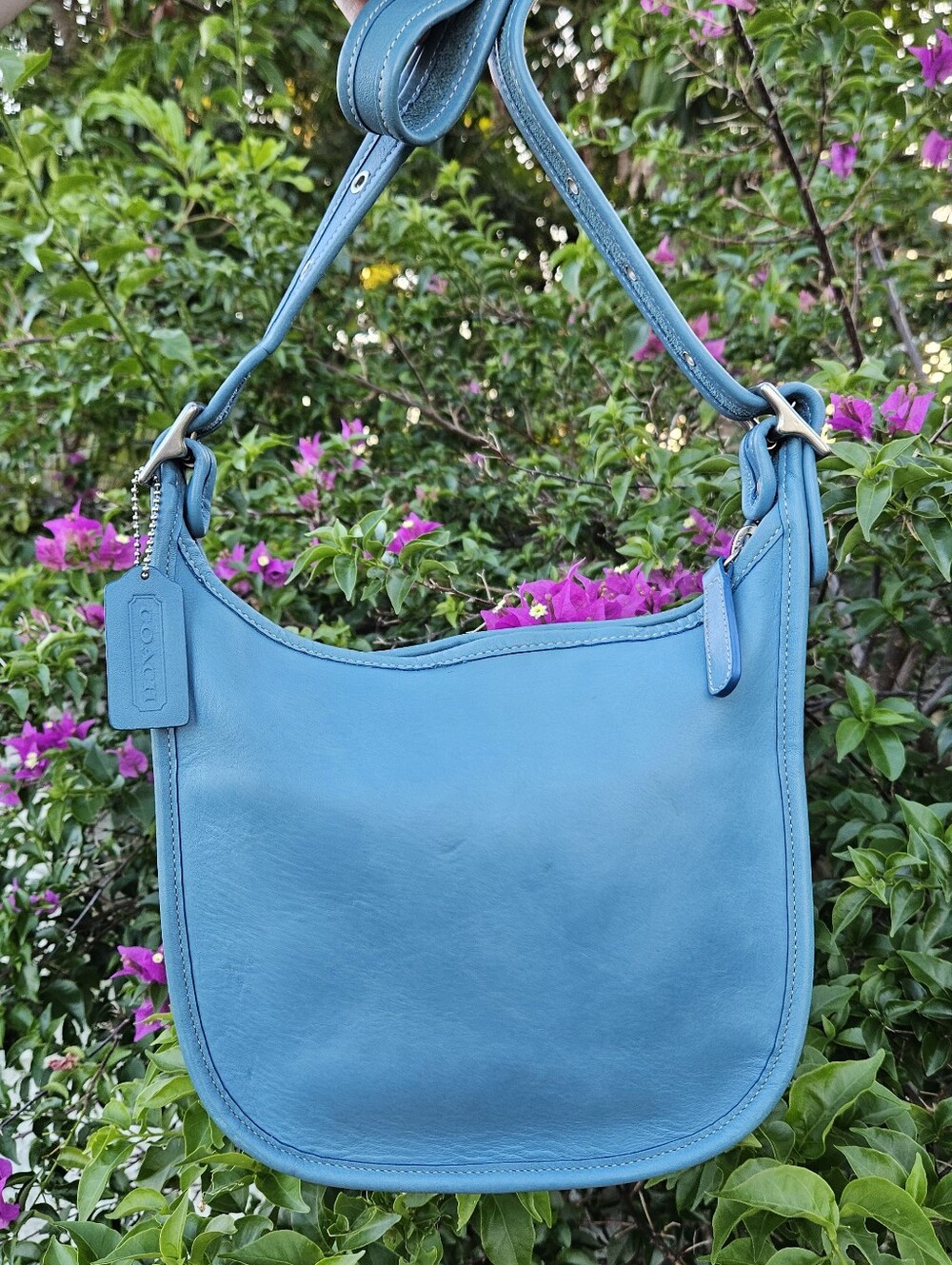 RARE Coach Vintage Legacy Janice Pool Blue Leather Crossbody Shoulder Bag 9950